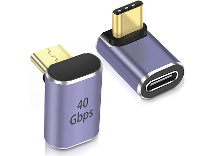 PremiumCord Adaptér USB-C na USB-C, USB 4.0, zahnutý 90° PremiumCord Adaptér USB-C na USB-C, USB 4.0, zahnutý 90°