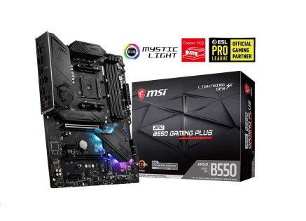 MSI MB Sc AM4 MPG B550 GAMING PLUS, AMD B550, 4xDDR4, VGA, ATX