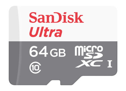 SanDisk MicroSDXC karta 64GB Ultra (R:100/W:100 MB/s, UHS-I, C10) + adaptér SanDisk MicroSDXC karta 64GB Ultra (R:100/W:100 MB/s, UHS-I, C10) + adaptér