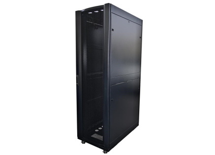 LEXI-Net 19" stojanový rozvaděč 42U 600x1000 rozebiratelný, kolečka, 1000kg, perforované dveře, černý LEXI-Net 19" stojanový rozvaděč 42U 600x1000 rozebiratelný, kolečka, 1000kg, perforované dveře, černý