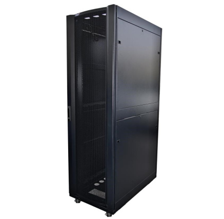 LEXI-Net 19" stojanový rozvaděč 42U 600x1000 rozebiratelný, kolečka, 1000kg, perforované dveře, černý LEXI-Net 19" stojanový rozvaděč 42U 600x1000 rozebiratelný, kolečka, 1000kg, perforované dveře, černý