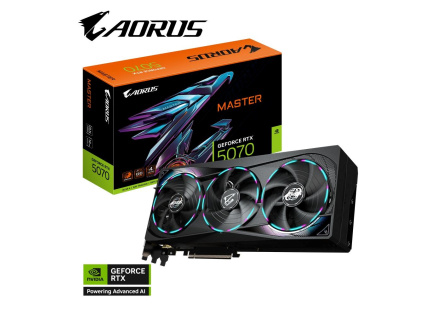 GIGABYTE VGA NVIDIA GeForce RTX 5070 MASTER 12G, 12G GDDR7, 3xDP, 1xHDMI