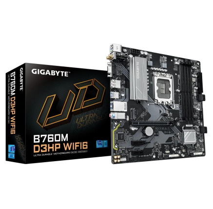 GIGABYTE MB Sc LGA1700 B760M D3HP WIFI6, Intel B760, 4xDDR5, 1xDP, 1xHDMI, 1xVGA, mATX