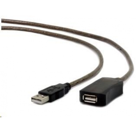 GEMBIRD USB 2.0 aktivní prodlužka, 10m, černá