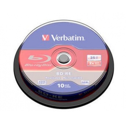 VERBATIM BD-RE SL(10-pack)Blu-Ray/spindle/2x/25GB