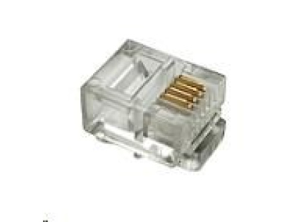 Solarix Konektor RJ11 CAT3 UTP 6p4c nestíněný neskládaný na licnu / 100 ks KRJ11