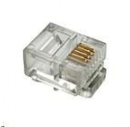 Solarix Konektor RJ11 CAT3 UTP 6p4c nestíněný neskládaný na licnu / 100 ks KRJ11 Solarix Konektor RJ11 CAT3 UTP 6p4c nestíněný neskládaný na licnu / 100 ks KRJ11