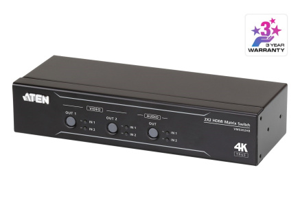 ATEN 2x2 port True 4K HDMI matrix přepínač s oddělením audia