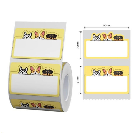 Niimbot štítky T 50x30mm 220ks Pejsci pro B21, B21S, B3, B1S Niimbot štítky T 50x30mm 220ks Pejsci pro B21, B21S, B3, B1S