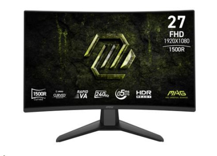 MSI LCD MAG 274CF X24, 27", 1920x1080, Rapid VA, 0,5 ms, VESA 100x100, Black