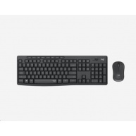 Logitech Silent Wireless Combo MK295, bezdrátová klávesnice + myš, US, Graphite