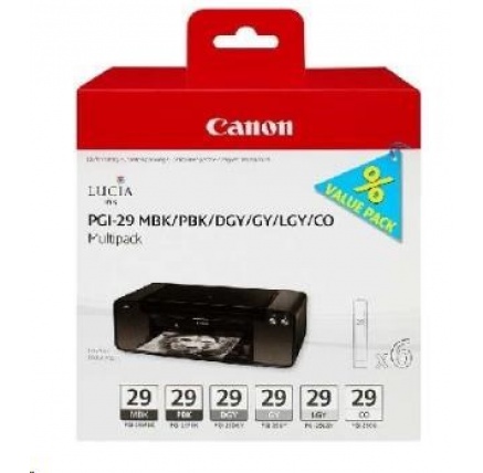 Canon CARTRIDGE PGI-29 MBK/PBK/DGY/GY/LGY/CO MULTI-PACK pro PIXMA Pro 1 Canon CARTRIDGE PGI-29 MBK/PBK/DGY/GY/LGY/CO MULTI-PACK pro PIXMA Pro 1