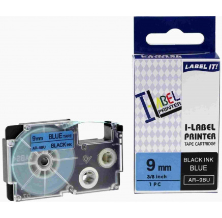 Xerox kompatibilní páska s Casio, XR-9BU1, 9mm x 8m, černý tisk / modrý podklad - ALLPRINT Xerox kompatibilní páska s Casio, XR-9BU1, 9mm x 8m, černý tisk / modrý podklad - ALLPRINT