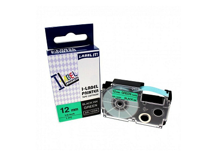 Xerox kompatibilní páska s Casio XR-12GN1, 12mm x 8m, černý tisk / zelený podklad - ALLPRINT Xerox kompatibilní páska s Casio XR-12GN1, 12mm x 8m, černý tisk / zelený podklad - ALLPRINT