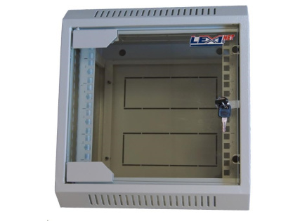 LEXI-Net 10" nástěnný rozvaděč 6U 310x260, skleněné dveře, svařovaný, šedý