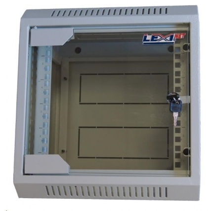 LEXI-Net 10" nástěnný rozvaděč 6U 310x260, skleněné dveře, svařovaný, šedý