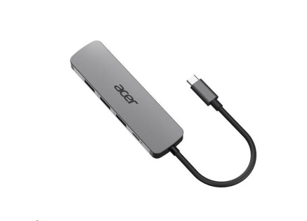 Acer 5IN1 Type- C dongle,HDMI,USB3.0,USB-C,100W PD,Dark Silver