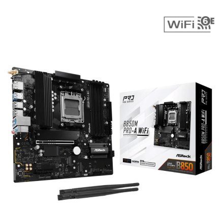 ASRock MB Sc AM5 B850M PRO-A WIFI, AMD B850, 4xDDR5, 1xDP, 1xHDMI, WiFi, mATX