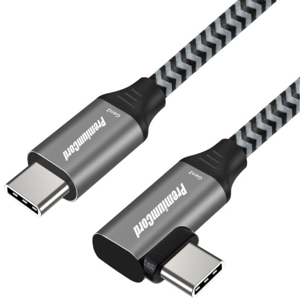 PREMIUMCORD Zahnutý kabel USB-C (USB 3.2 Gen 2, 3A, 60W, 20Gbit/s), hliníkové krytky konektorů, 1m PREMIUMCORD Zahnutý kabel USB-C (USB 3.2 Gen 2, 3A, 60W, 20Gbit/s), hliníkové krytky konektorů, 1m
