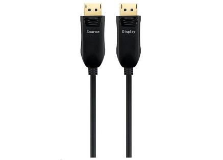 PREMIUMCORD Optický DisplayPort 1.4 přípojný kabel M/M, zlacené konekt. 25m