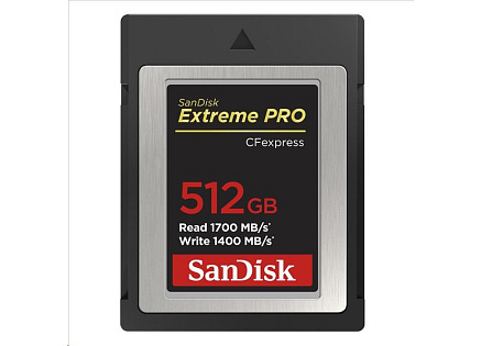 SanDisk Extreme Pro CFexpress Card 512GB, Type B, 1700MB/s Read, 1400MB/s Write