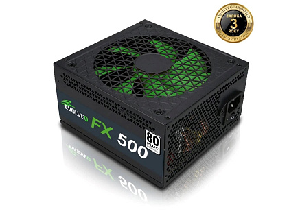 EVOLVEO FX 500 , zdroj 500W ATX, 14cm, tichý, 80+, bulk, záruka 3 roky EVOLVEO FX 500 , zdroj 500W ATX, 14cm, tichý, 80+, bulk, záruka 3 roky
