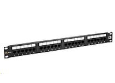 Solarix Patch panel 24 x RJ45 CAT5E UTP 150 MHz černý 1U SX24-5E-UTP-BK