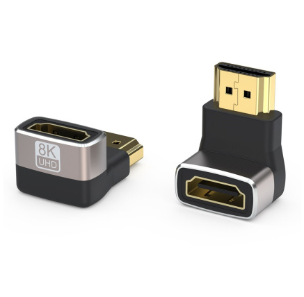 PREMIUMCORD Adaptér spojka 8K HDMI A - HDMI A, F/M, zahnutá do pravého úhlu 90° PREMIUMCORD Adaptér spojka 8K HDMI A - HDMI A, F/M, zahnutá do pravého úhlu 90°