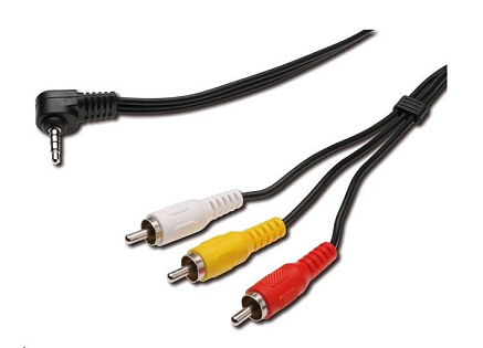 PREMIUMCORD Kabel audio/video 3,5mm Jack 4pin - 3x Cinch 1,5m (M/M) PREMIUMCORD Kabel audio/video 3,5mm Jack 4pin - 3x Cinch 1,5m (M/M)