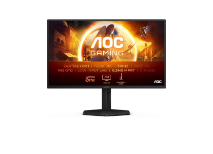 AOC MT VA LCD WLED 24.5" 25G4SXU - 1920x1080,IPS,300Hz(OC 310Hz),2xHDMI,DP,USBhub,Pivot