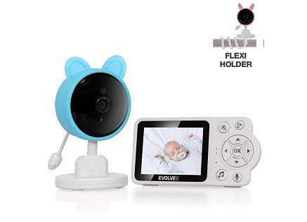 EVOLVEO Baby Monitor N3, LCD displej, IR přísvit, modrá