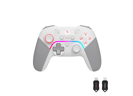 A4tech Bloody GPW70, gamepad, RGB, Dual mode 2,4G+USB, bílá