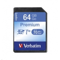 VERBATIM SDXC karta 64GB Class 10, UHS-1 (R:70/W:10 MB/s)
