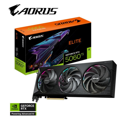 GIGABYTE VGA NVIDIA GeForce RTX 5060 Ti AORUS ELITE 16G, 16G GDDR7, 3xDP, 1xHDMI