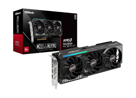 ASRock VGA AMD Radeon RX 9070 XT Challenger 16GB, RX 9070 XT, 16GB GDDR6, 3xDP, 1x HDMI