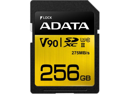 ADATA SDXC karta 256GB Premier One UHS-II U3 Class 10 (R:275/W:155 MB/s) ADATA SDXC karta 256GB Premier One UHS-II U3 Class 10 (R:275/W:155 MB/s)