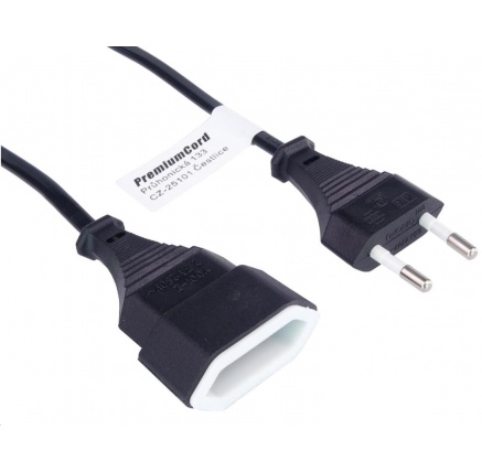 PREMIUMCORD Kabel síťový 230V, prodlužovací dvojvidlice, 5m PREMIUMCORD Kabel síťový 230V, prodlužovací dvojvidlice, 5m