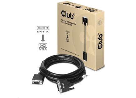 Club3D kabel DVI-A na VGA, 3m, 28 AWG