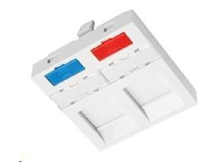 Solarix Modul French style 45 x 45mm pro 2 keystony přímý bílý SXF-M-2-45-WH-P