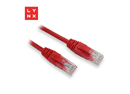 LYNX UTP patch kabel Cat5e, PVC, CCA, 15m, červený LYNX UTP patch kabel Cat5e, PVC, CCA, 15m, červený