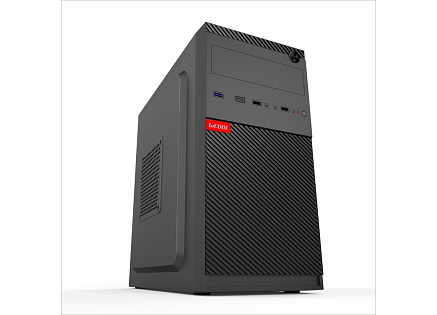 1stCOOL skříň STEP 5, micro tower, AU, USB 3.0, USB-C, bez zdroje, černá