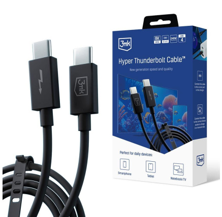3mk datový kabel - Hyper ThunderBolt Cable 240W, černá 3mk datový kabel - Hyper ThunderBolt Cable 240W, černá