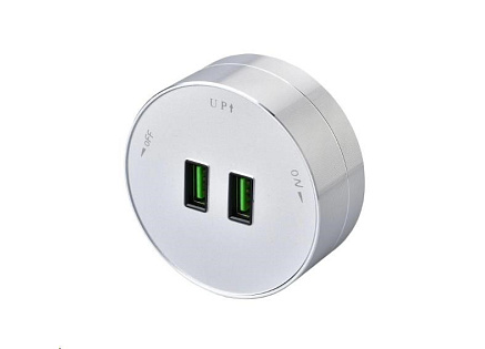 Viking zásuvkový modul A50, 2x USB-A, stříbrná Viking zásuvkový modul A50, 2x USB-A, stříbrná