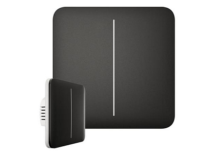 Ajax  SoloButton (2-gang) - Samostatné dvou tlačítko pro LightSwitch, černá