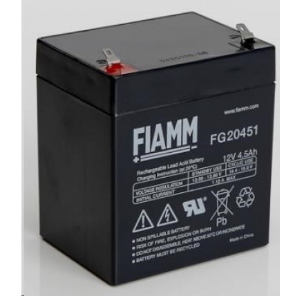 Baterie - Fiamm FG20451 (12V/4,5Ah - Faston 187), životnost 5let Baterie - Fiamm FG20451 (12V/4,5Ah - Faston 187), životnost 5let