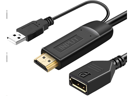 PremiumCord Adaptér HDMI 2.0 na DisplayPort 1.2 rozlišení 4K@60Hz 25cm