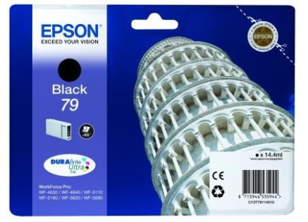 EPSON Ink čer WF-5xxx Series Ink Cartridge "Pisa" 79 Black (14,4 ml) (900 str.)