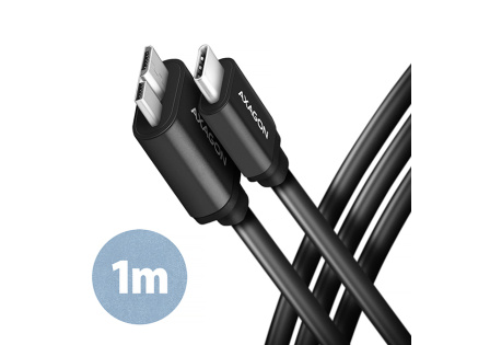 AXAGON BUMM3-CM10AB, SPEED kabel Micro-B USB USB-C, 1m, USB 3.2 Gen 1, 3A, ALU, tpe, černý AXAGON BUMM3-CM10AB, SPEED kabel Micro-B USB USB-C, 1m, USB 3.2 Gen 1, 3A, ALU, tpe, černý