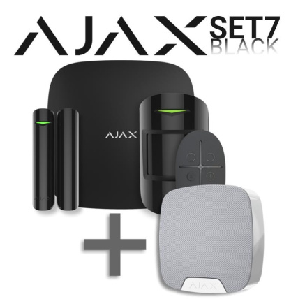 SET 7 - Ajax StarterKit black + Ajax HomeSiren white - ZDARMA