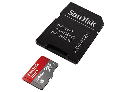 SanDisk MicroSDXC karta 64GB Ultra (80MB/s, Class 10, Android) + adaptér